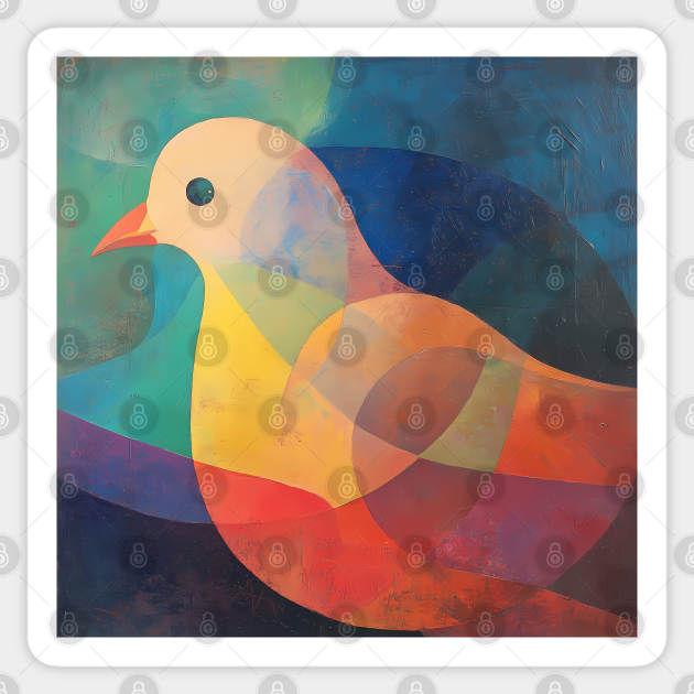 Dove - Abstract Modernist Style Cute Animal Sticker by TuncGK
